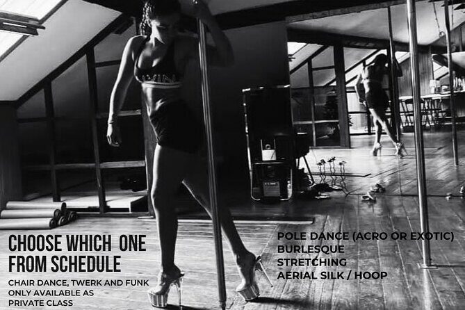 Dance Class (choose 1: Pole Dance, Burlesque or Aerial Silk/Hoop) - Confidence, body acceptance, and real fitness (not just posing)