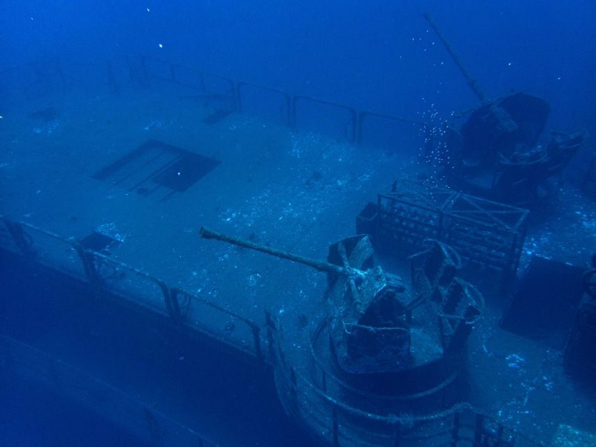 Funchal: Advanced Scuba Diving Afonso Cerqueira Wreck - Inside the wreck: engine room, cafeteria, and captain’s deck