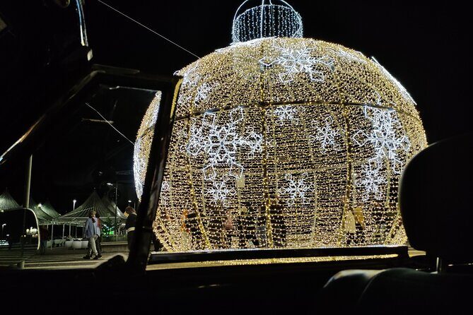 Funchal Christmas lights sightseeing night tour - Farmers Market area: holiday flavor beyond the postcard streets